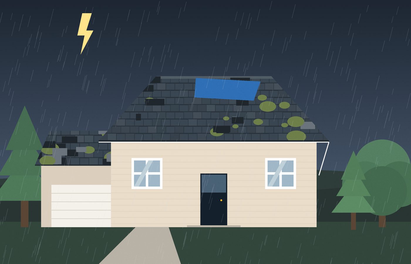 Illustration for the article “Filing a roof insurance claim: a step-by-step guide”