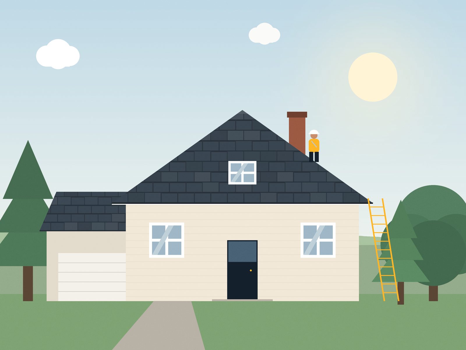 Illustration of the Hillcrest Colonial Re-Roof project